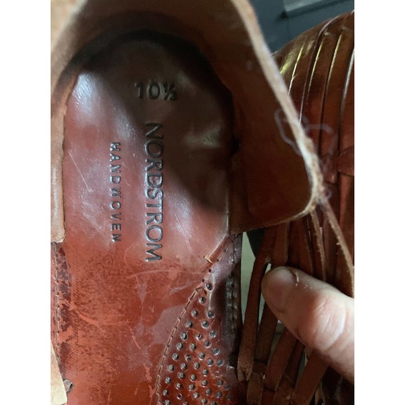 Nordstrom Hand Woven Mens Huarache Leather Sandal SZ 10 1/2 - Slip On main image 4
